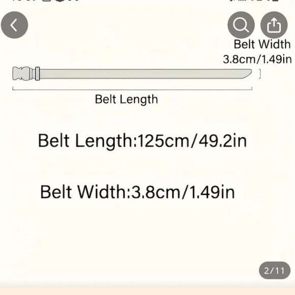 Stylish canvas belt w quick release - Picture 2 of 2